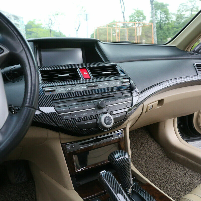 for Honda Accord 2008-2013 ABS Carbon Fiber Console AC Switch Control Panel Trim
