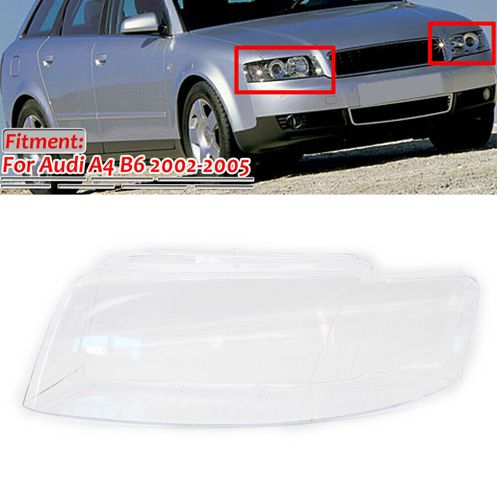 Headlight Headlamp Light Lamp Lens Cover Left Side Fit for Audi A4 B6 2002-2005 Car