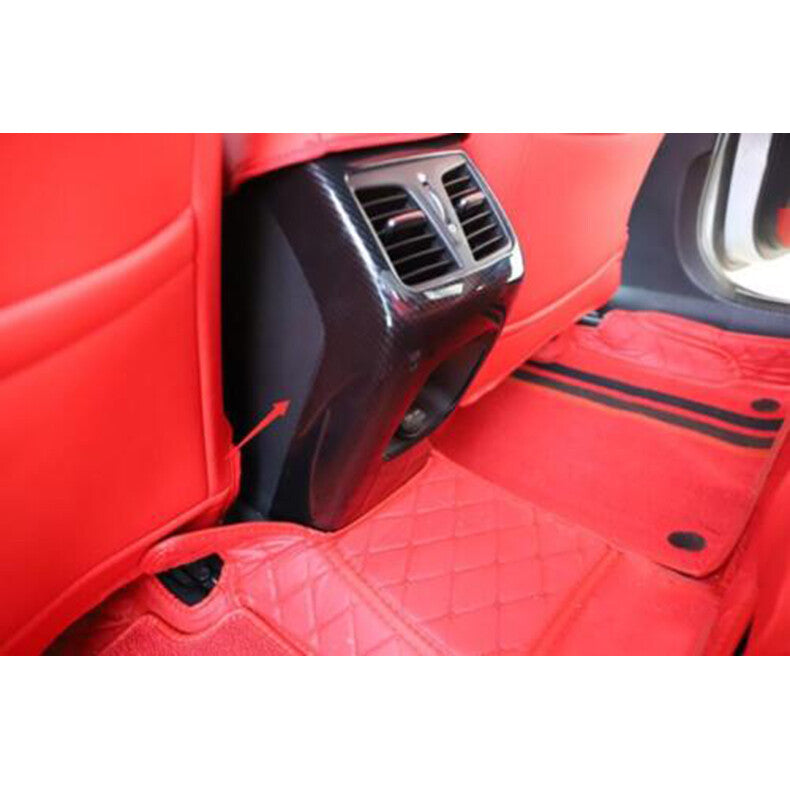 for Hyundai Sonata 2015-19 Carbon Fiber Rear Row Air Outlet Anti-kick Cover Trim