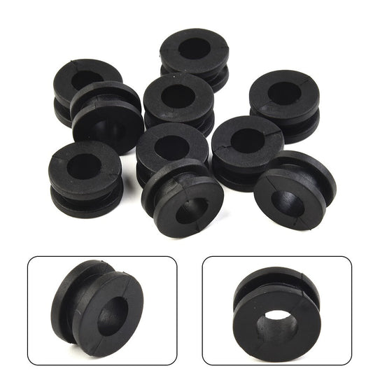 10X Universal Motorcycle Rubber Grommet Mount Set Side Cover Fender Black