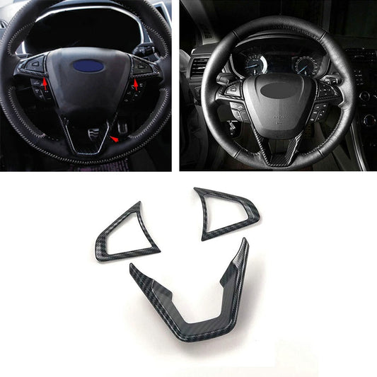 3 Pcs Carbon Fiber Color Steering Wheel Cover for Ford Fusion For Mondeo Edge