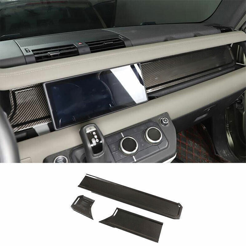 for Land Rover for Defender 2020-25 ABS Carbon Fiber Console Dashboard Panel Trim 3X