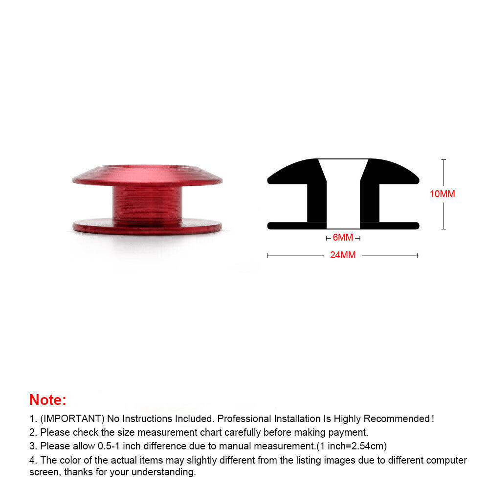 Red Quick Release Fasteners Bumper Trunk Fender Hatch Lids Kit Aluminum