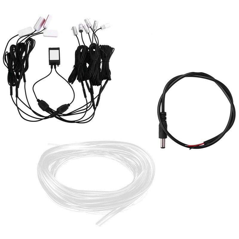DC12V 10in1 RGB Ambient LED with 8M Car Interior Decor Fiber Optical Strip Light