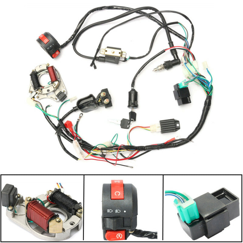 Motorcycle ATV CDI Wire Harness Stator Assembly Wiring For 50cc 70cc 90cc 110cc