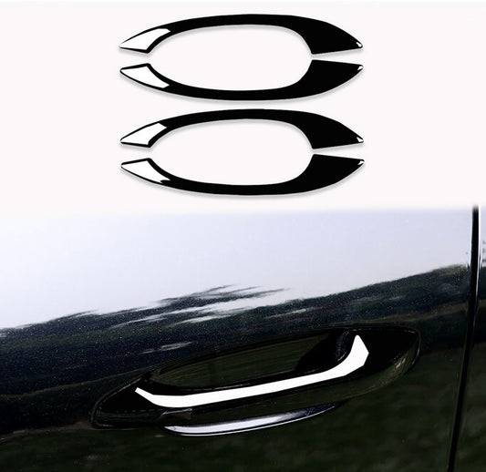 Sleek black door handle cover trim for Porsche Macan 2015-20