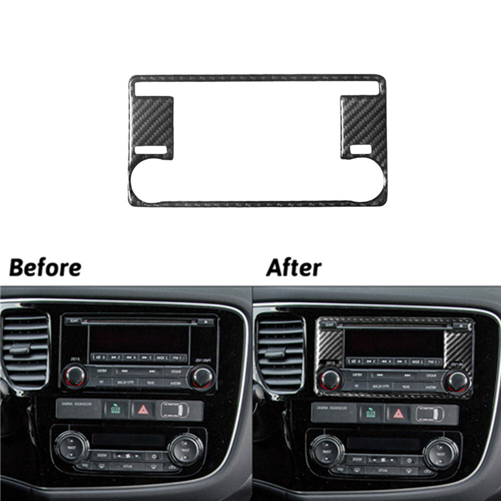 Carbon Fiber Regular Radio Panel Cover Trim for Mitsubishi Outlander 2014-2016