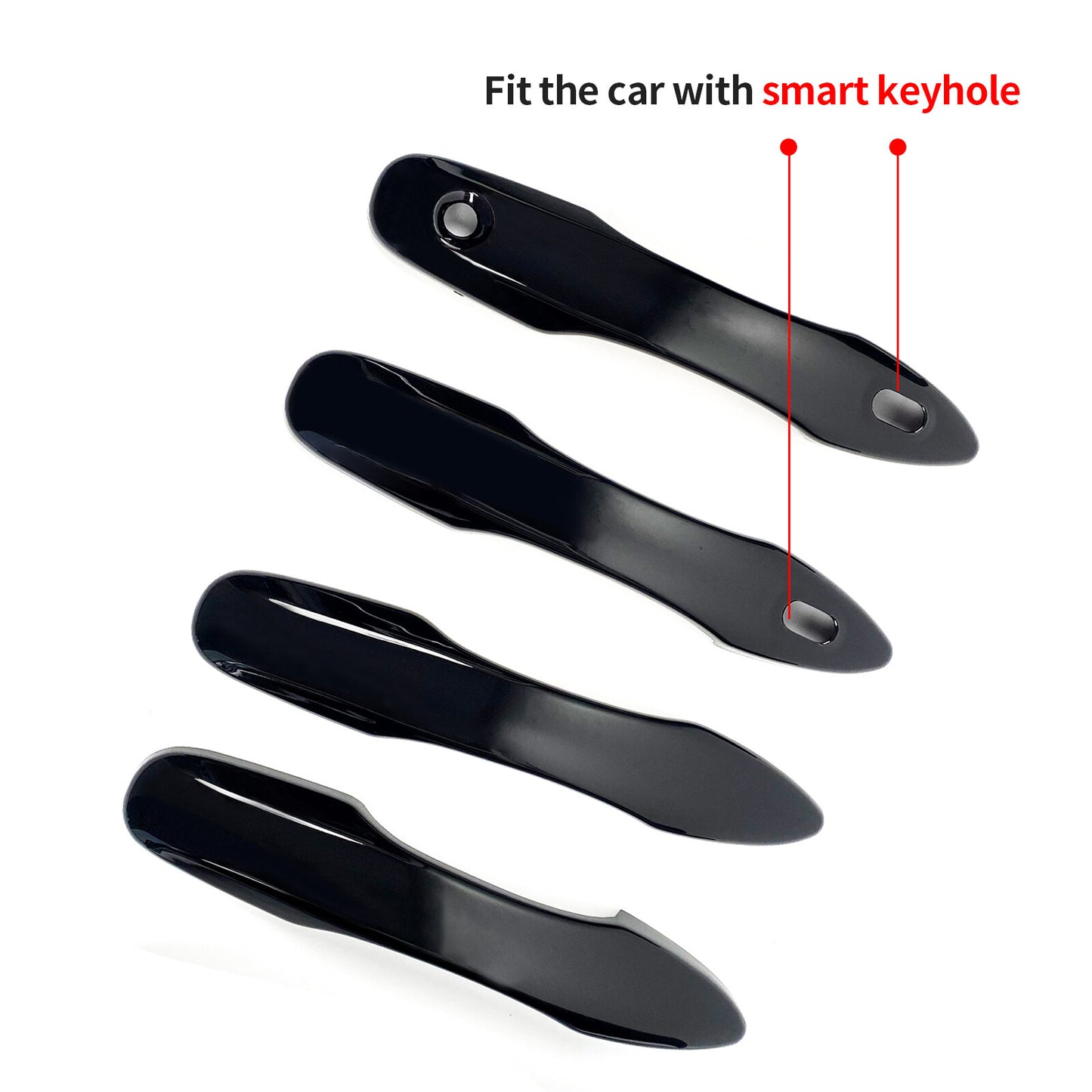 For 2018-2024 for Toyota for Camry Gloss Black Door Handle Cover Trim Overlay Cap 4pc
