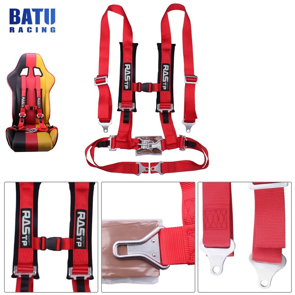 Universal 2 4-Point Racing Red Harness Quick Release for Seat Belt  Shoulder Pads