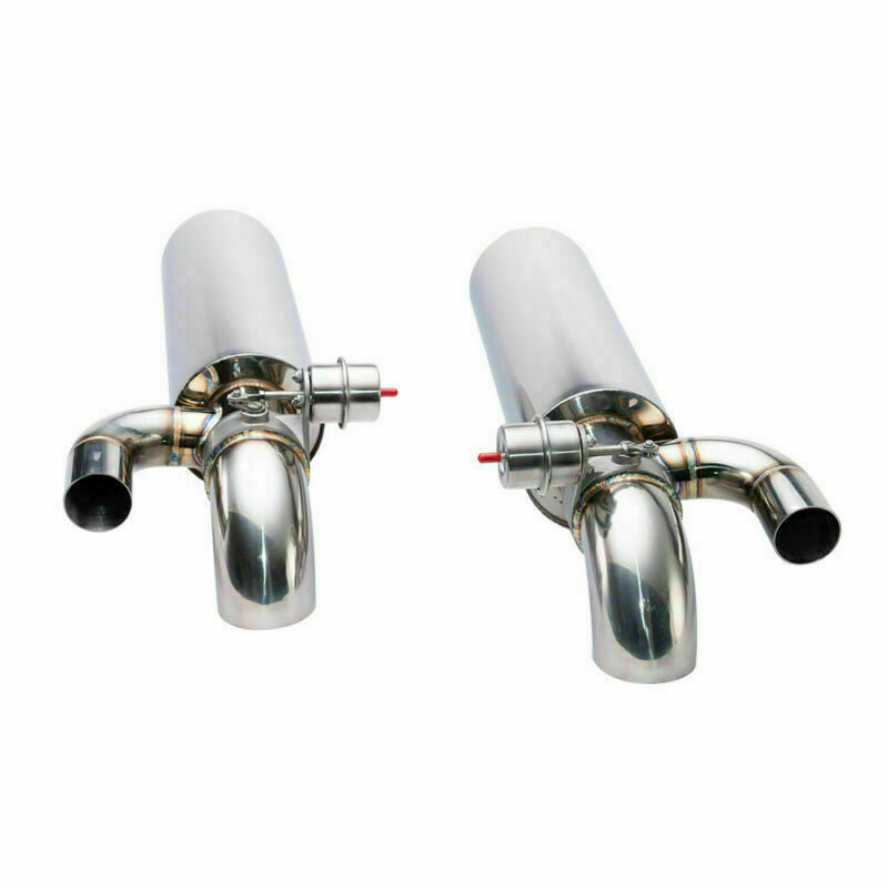 Pair Set 3 Adjust The Sound Muffler W/ Exhaust Valve Double Outlet 5.2 Body