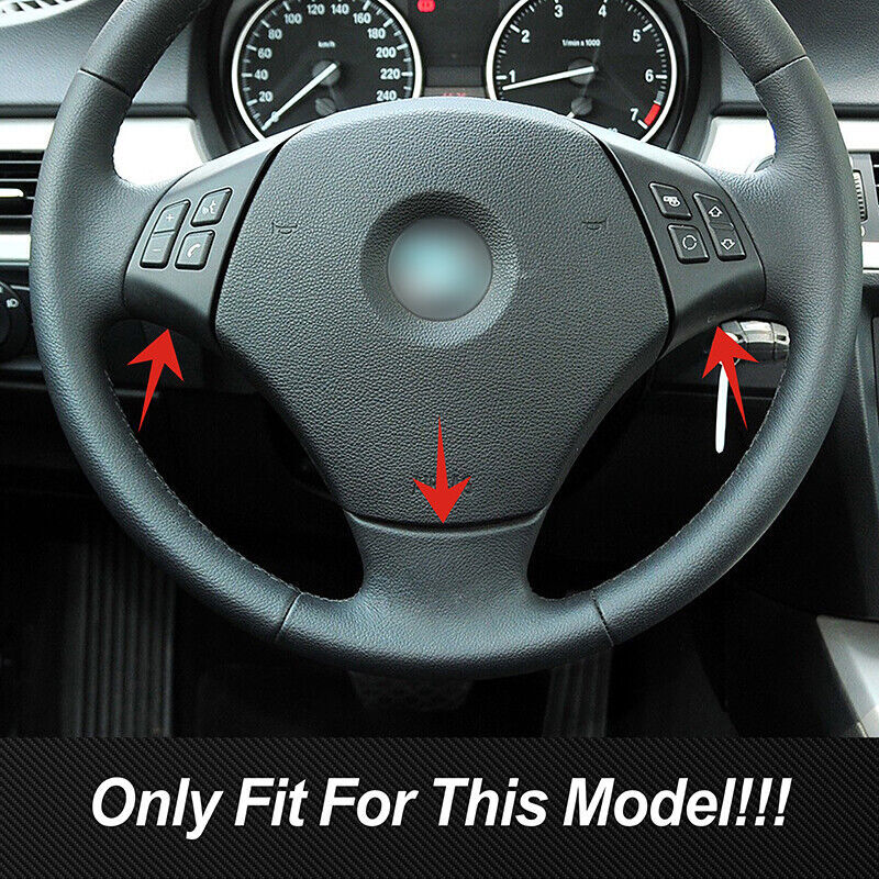 Carbon Fiber Look Steering Wheel Panel Cover Trim for BMW 3 Series E90 2005-2012