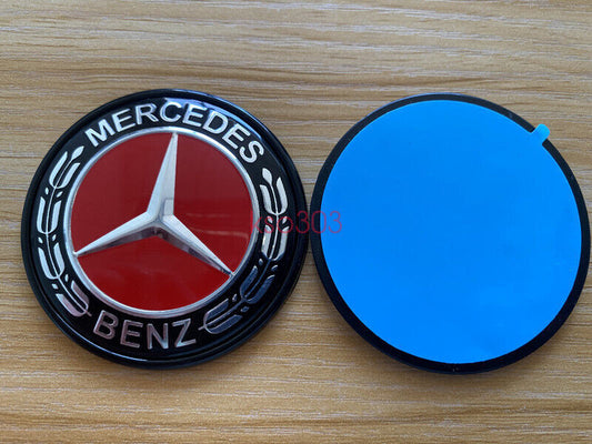 Black and red hat flat badge (adhesive) for Mercedes-Benz Aces ML CLS Class