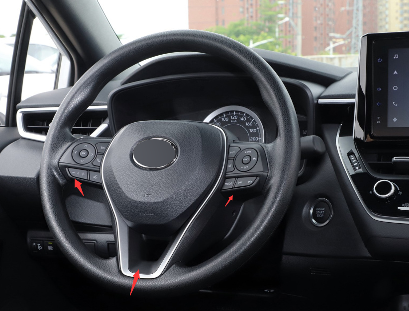 for Toyota for Corolla 2020-2023 Carbon Fiber Style Steering Wheel Button Cover Trim