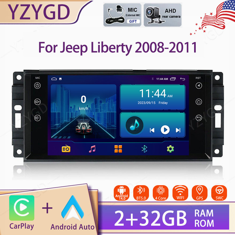 Android Auto Carplay for Jeep Liberty 2008-2011 Stereo Car Radio GPS Navi Screen