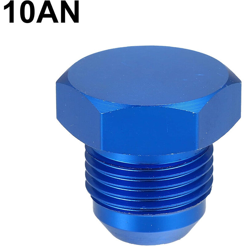 10AN Male Flare Bolt Blanking Plug End Cap Lock Nut Fitting Adapter Hex Blue