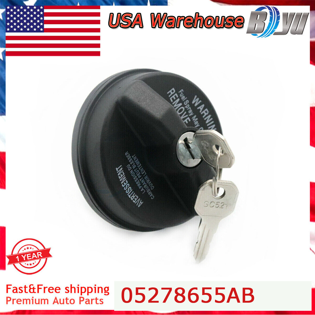 NEW Locking Gas Fuel Cap 5278655AB For 2001-2021 for Chrysler for Jeep for Dodge for Ram