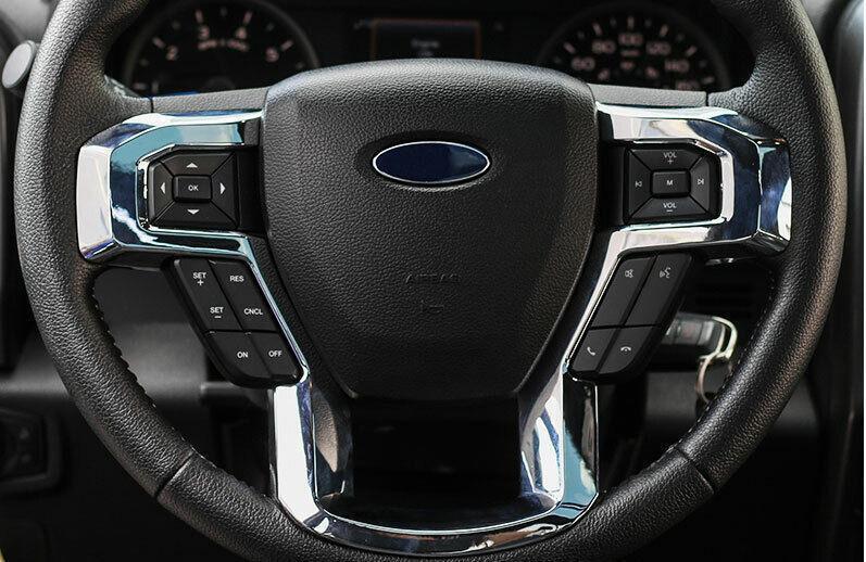 Chrome Steering Wheel Frame Decor Cover Trim ABS for Ford F150 F-150 2015-2020