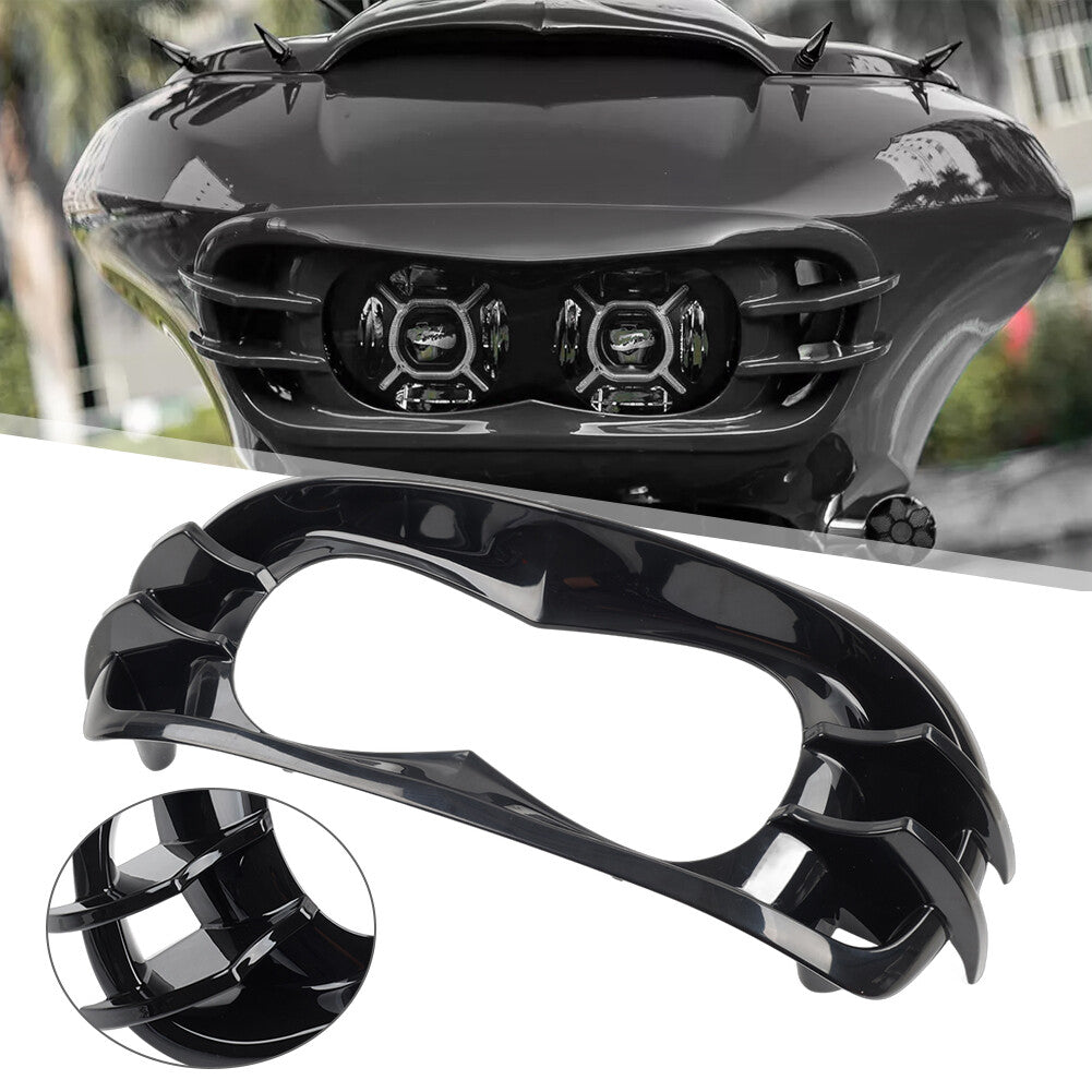 Motorcycle Unpainted Black Headlight Bezel Fit for Harley Road Glide FLTRX FLTRU 15+
