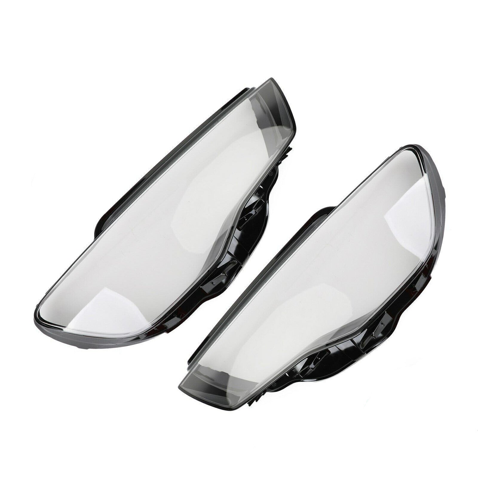 Headlight lens protective cover for Audi A3 2013-2016, transparent left and right sides.