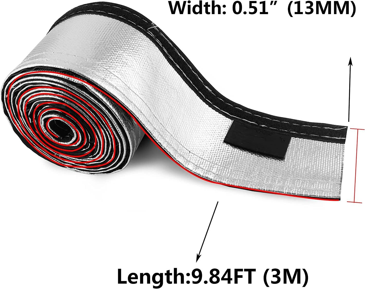 Aluminized heat shield tubing 1/2 inch IDX 10 ft for thermal protection hose
