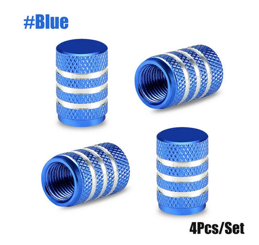 4-piece car tire valve cover rod air dust cover, sky blue, suitable  for ford  .