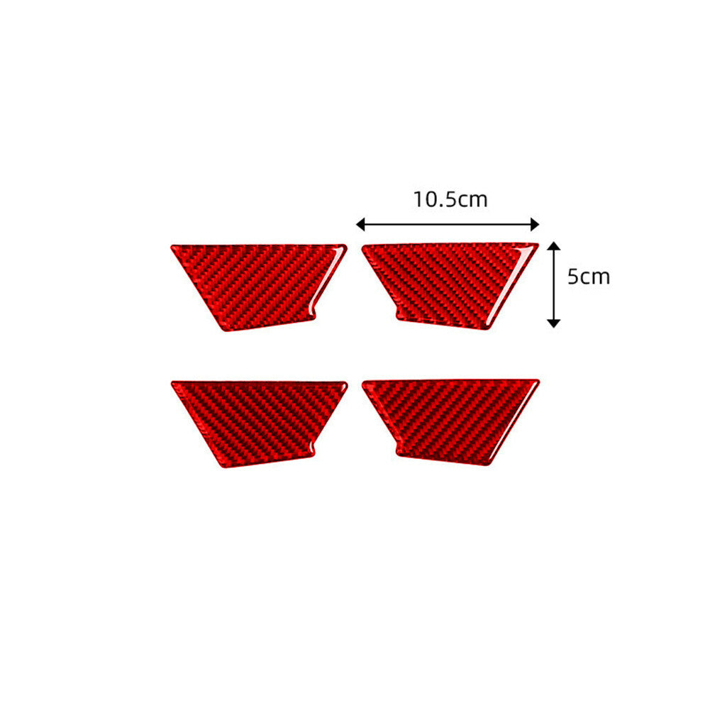 4Pcs for Audi Q5 2018-2021 Red Carbon Fiber Interior Door Handle Bowl Cover Trim