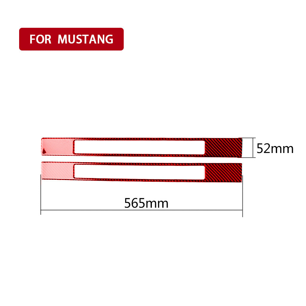 Red Carbon Fiber Door Sill Scuff Plate Guard Panel Trim for Ford for Mustang 2015-22