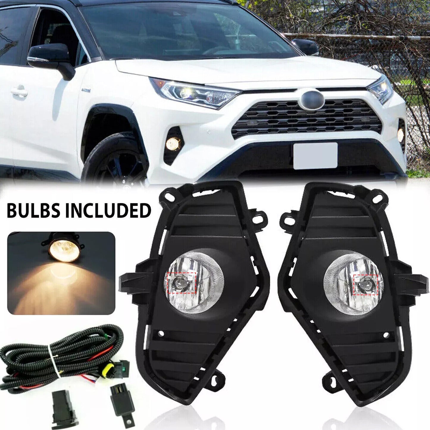 LHRH bumper fog light and driver's light wiring switch suitable for 2019-2024 for Toyota RAV4.