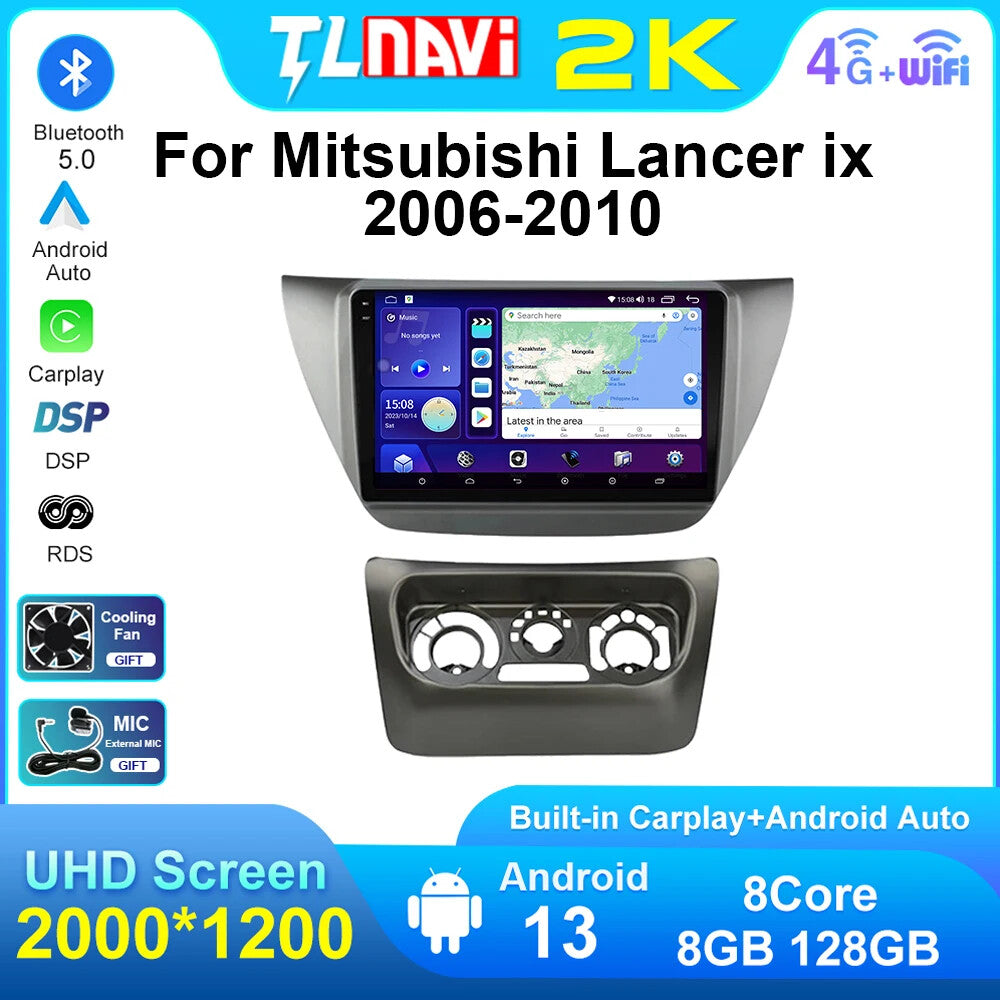 for Mitsubishi Lancer IX 2006-2010 Car Radio Player Navi Screen GPS Multimedia