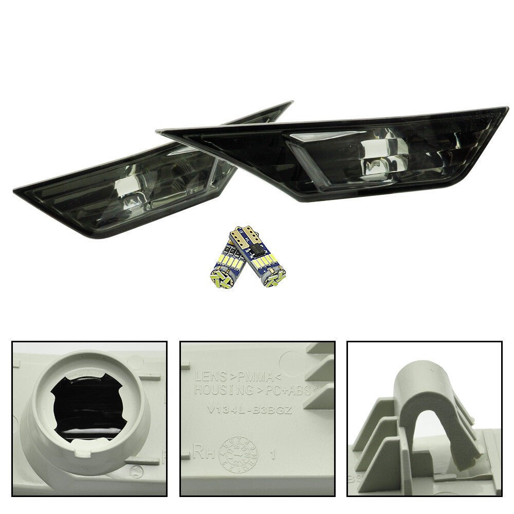 Smoked Side Marker Lights and Turn Signal Lights with LED Bulbs for Honda for Civic 2016-2021