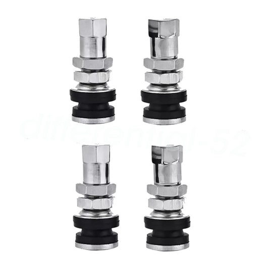 4PCS Metal Chrome Tire Valve Stems High Pressure Bolt Valve Flush Mount
