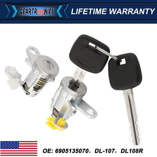 For 1995-2004 for Toyota Tacoma Door Lock Cylinder Set Kit with Keys Front 1 Pair