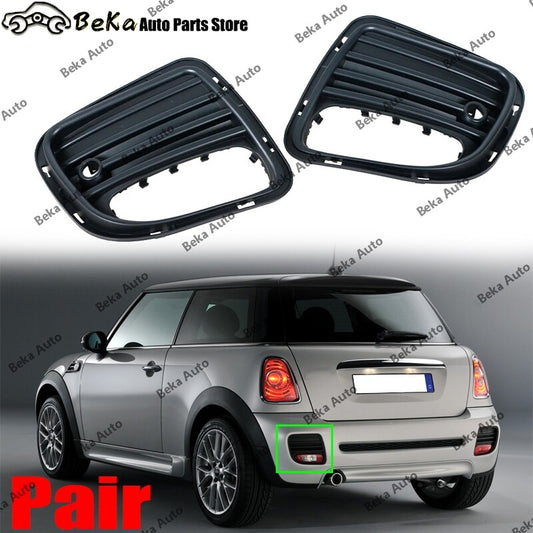 A pair of rear bumper fog light frames for BMW for MINI R56 R57 R58 R59 JCW 2005 - 2015 LHRH.