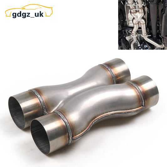 2.25in Exhaust Crossover X Pipe Universal Dual Inlet/Outlet Exhaust Tip Adapter