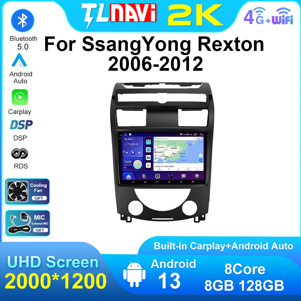 for SsangYong for Rexton Y250 II 2 2006-2012 Car Radio GPS Auto CarPlay Video Player