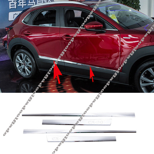 for Mazda CX-30 2020-2022 ABS Chrome Car Body Door Side Molding Sill Guard cover