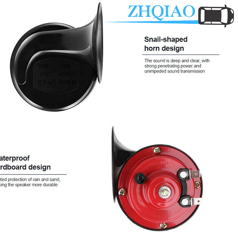 2X Super Loud Car 300DB Dual Tone Snail Electric Air Horn Siren Motorcycle