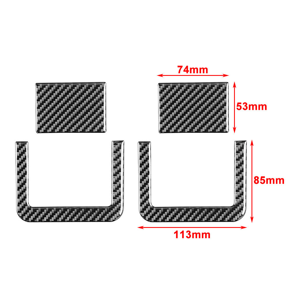 4x Carbon Fiber Rear for Seat Adjustment Panel Cover Trim for Toyota Tundra 14-21