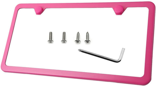 Car license plate frame cover cap rear boot trunk hot pink for Audi