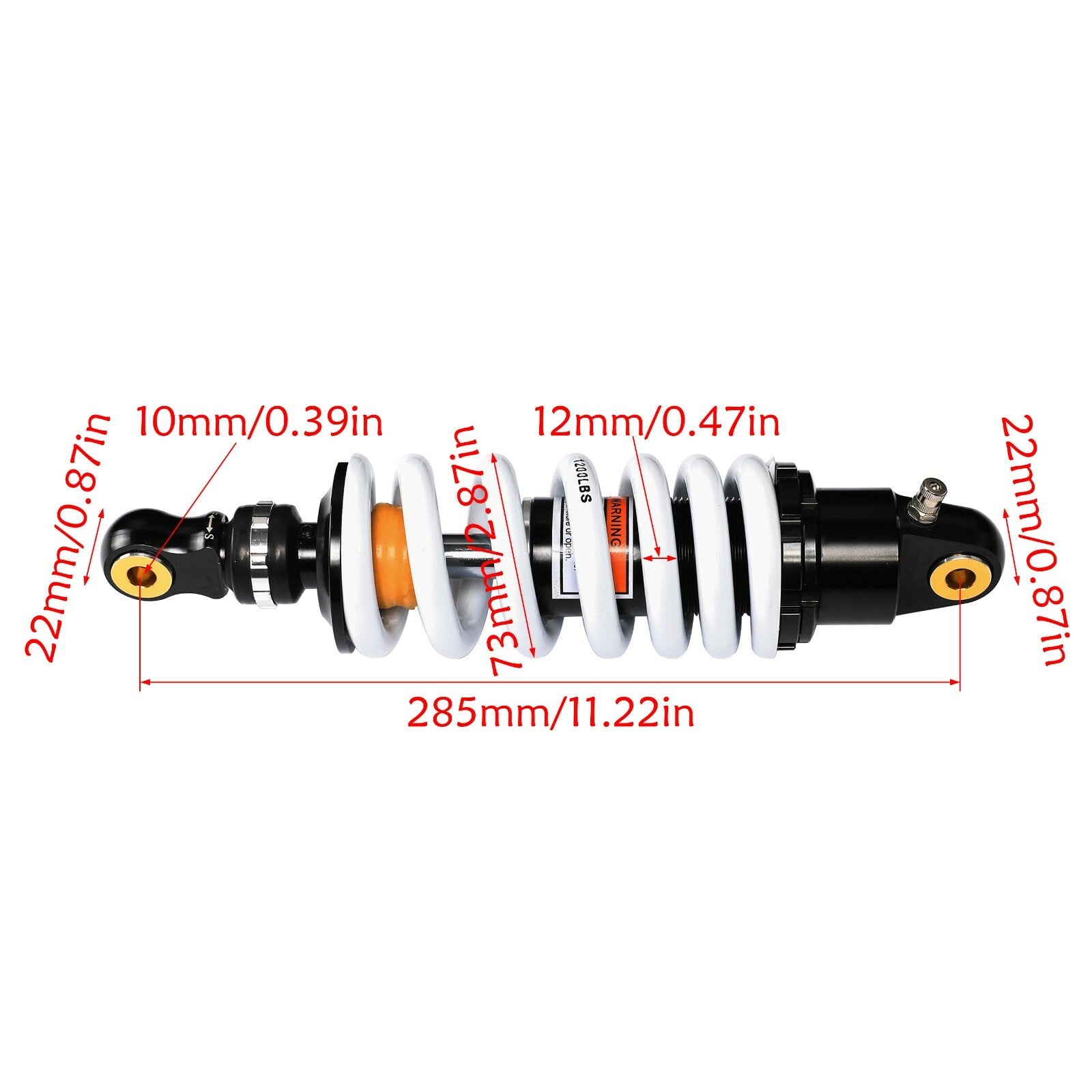 280mm 11-inch rear shock absorber for KLX 110 SSR 150cc 125cc Apollo Dirt Pit Bike Cross-Country Racing