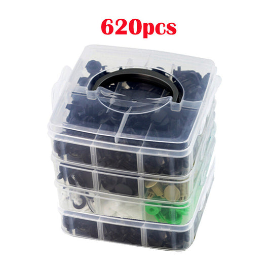620-piece pack, 24-yard, 4-layer plastic fasteners for car bumpers and mudguards - repair parts clip