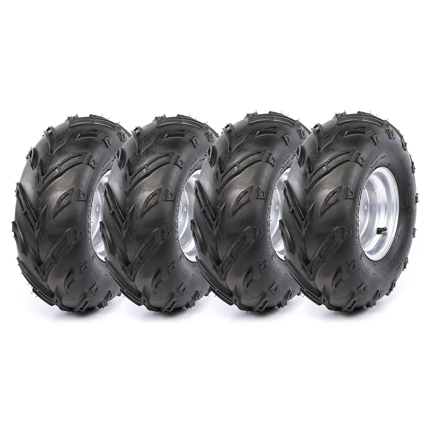 4 Set 16x8-7 Tyre Rim 4 Bolt 7 inch Complete Wheels ATV Go Kart Quad 4 Wheelers