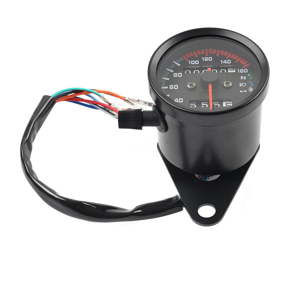 Motorcycle Universal for Mini Speedometer Odometer Gauge w/ Indicator Light 12V