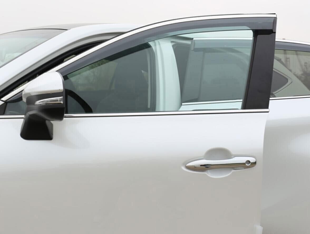 4X Window Visor Vent Shade Sun Rain Guard Deflector Trim for Mazda 3 Sedan 19-23
