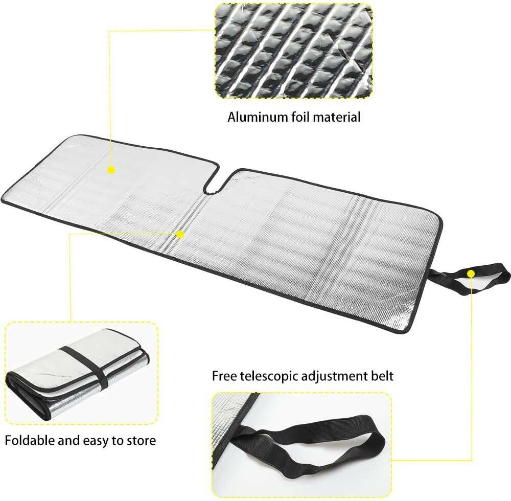 Visor for 97-06 for Jeep for Wrangler TJ Windshield Sun Shade Foldable Aluminium Foil