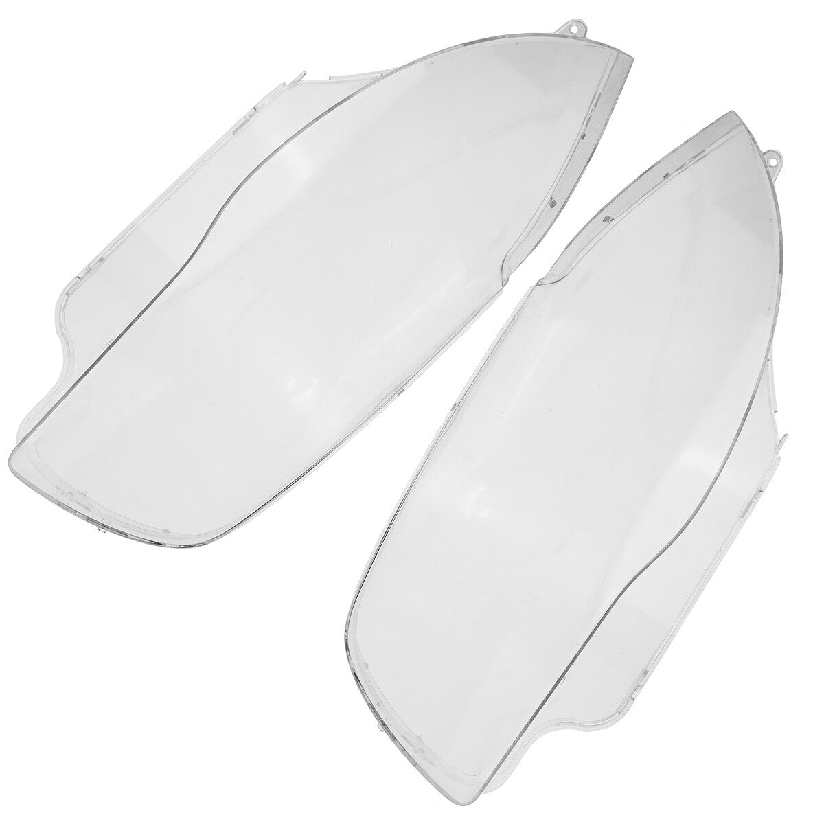 A pair of transparent headlight lens protectors for BMW E81, E82, E87, E88, and 1 Series (2003-2011).