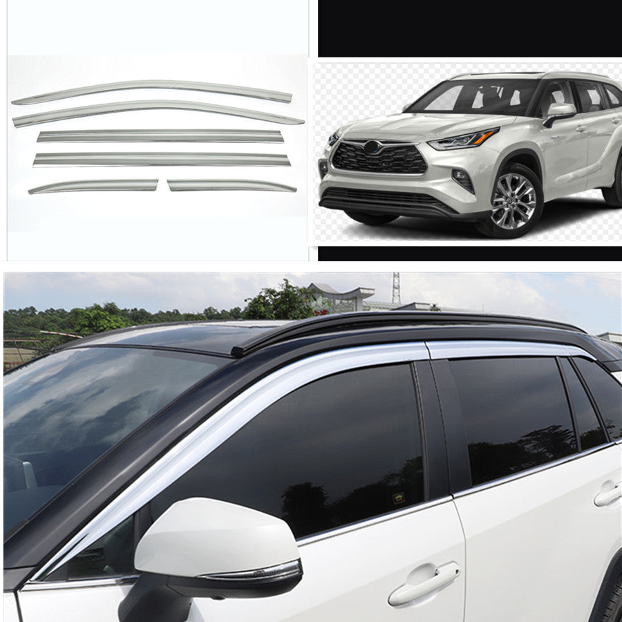 for Toyota Highlander 2020-2023 Chrome Window Visor Vent Shade Sun Rain Guard 6x