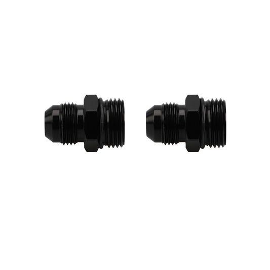 2-Pack ORB-10 O-ring Boss AN10 10AN to AN8 8AN Male Adapter Accessories - Black Aluminum