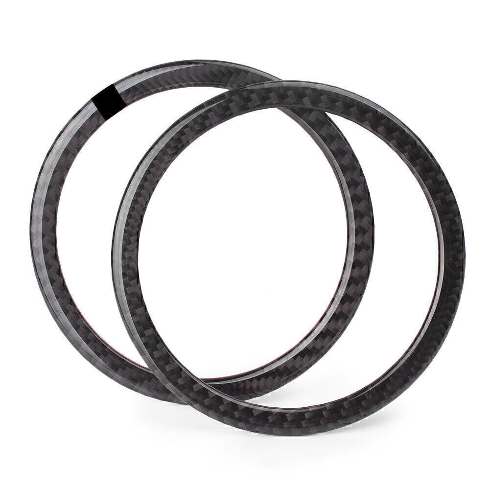 Pair Carbon Fiber Door Speaker Loud Cover Sticker Trim Fit for BMW E90 3 Series E84