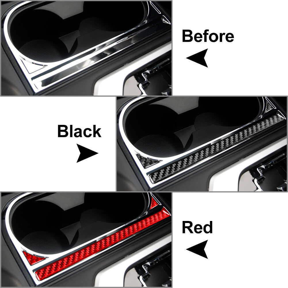 for Toyota Tundra 14-21 15 RHD Carbon Fiber Cup Holder Panel Interior Cover Trim